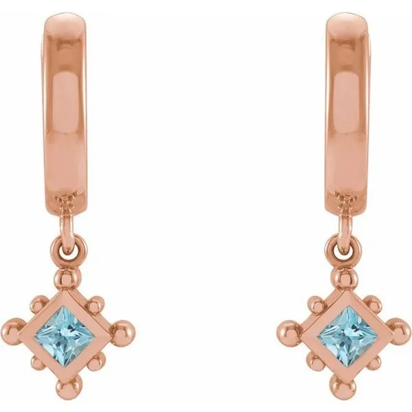 Beaded Bezel-Set Hoop Earrings Image 2 Delfine's Jewelry Charleston, WV