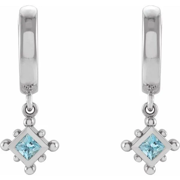 Beaded Bezel-Set Hoop Earrings Image 2 J. Meredith Jewelers Delafield, WI