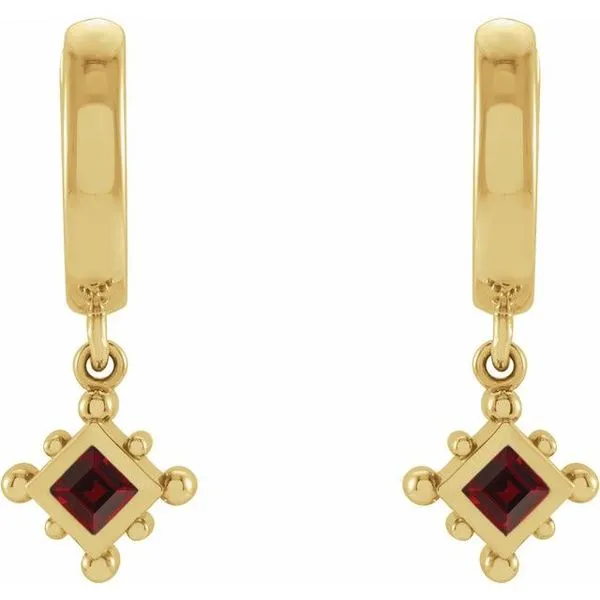 Beaded Bezel-Set Hoop Earrings Image 2 J. Meredith Jewelers Delafield, WI