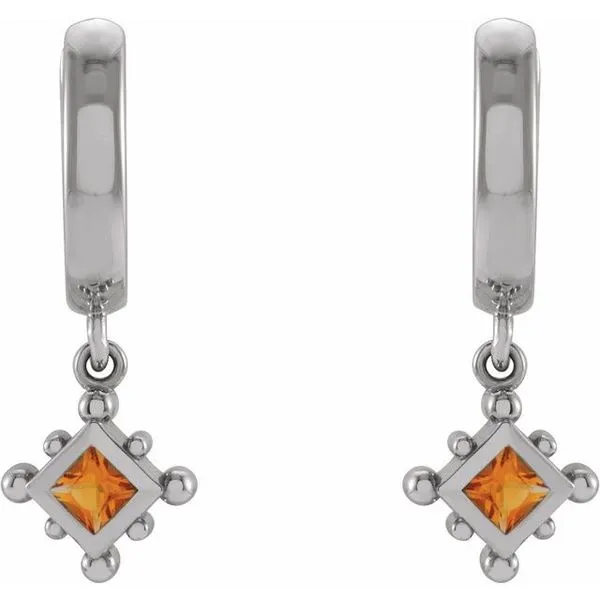 Beaded Bezel-Set Hoop Earrings Image 2 Rasmussen Jewelers Spanish Fork, UT