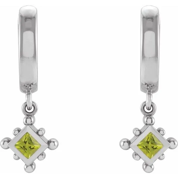 Beaded Bezel-Set Hoop Earrings Image 2 James & Williams Jewelers Berwyn, IL