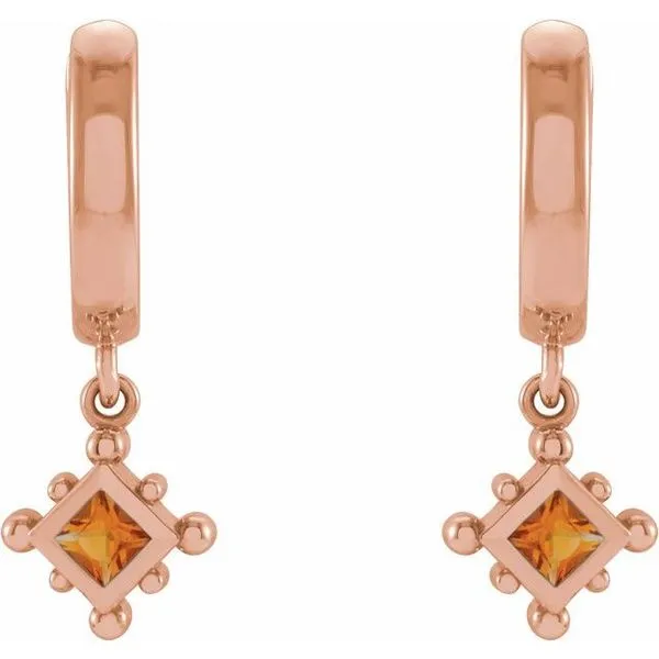 Beaded Bezel-Set Hoop Earrings Image 2 J. Meredith Jewelers Delafield, WI