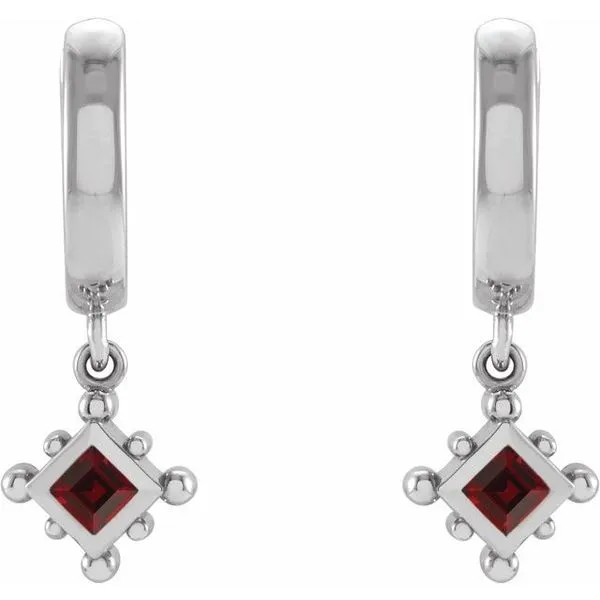 Beaded Bezel-Set Hoop Earrings Image 2 Diny's Jewelers Middleton, WI