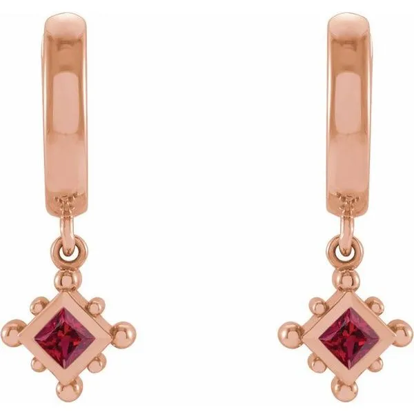 Beaded Bezel-Set Hoop Earrings Image 2 James & Williams Jewelers Berwyn, IL