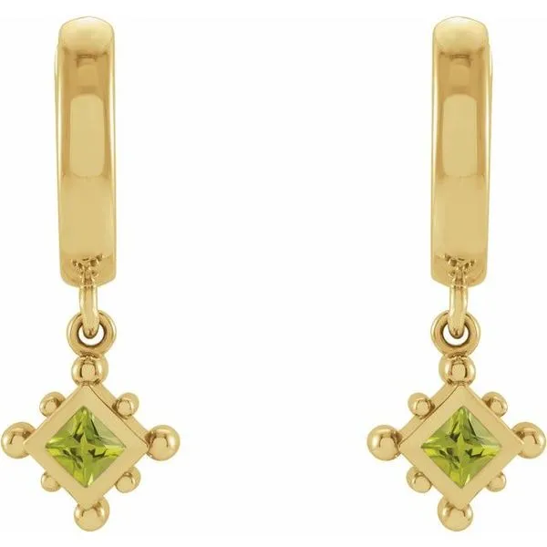 Beaded Bezel-Set Hoop Earrings Image 2 Delfine's Jewelry Charleston, WV