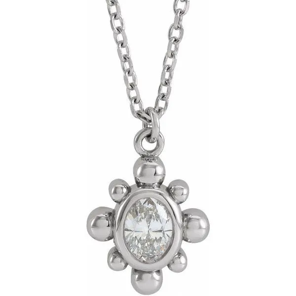 Bezel-Set Beaded Necklace Hopman Jewelers Elkhart, IN