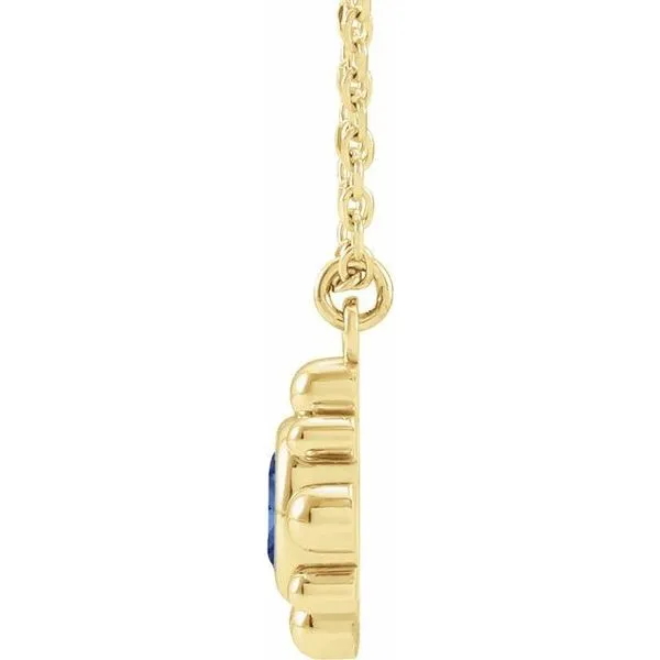 Bezel-Set Beaded Necklace Image 2 Hopman Jewelers Elkhart, IN