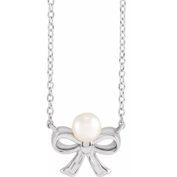 Pearl Bow Necklace James & Williams Jewelers Berwyn, IL