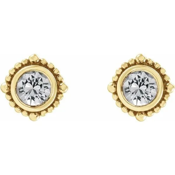 Beaded Halo-Style Stud Earrings Image 2 James & Williams Jewelers Berwyn, IL