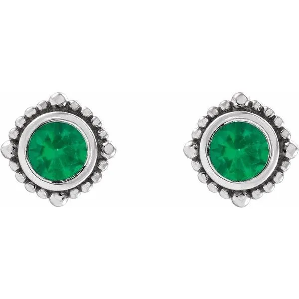 Beaded Halo-Style Stud Earrings Image 2 Comstock Jewelers Edmonds, WA