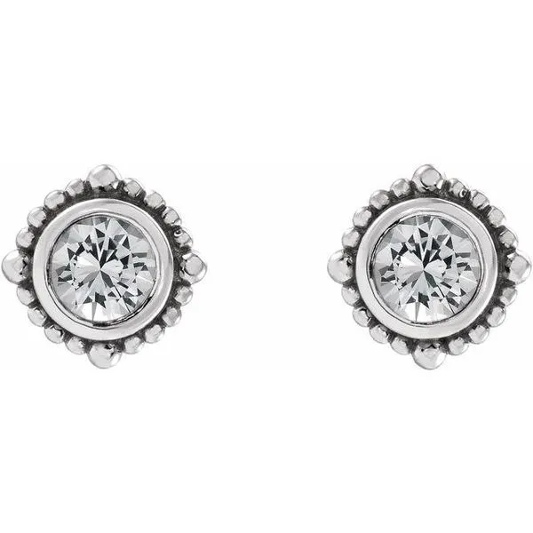 Beaded Halo-Style Stud Earrings Image 2 M. J. Thomas Jewelers, Ltd. Stratford, CT