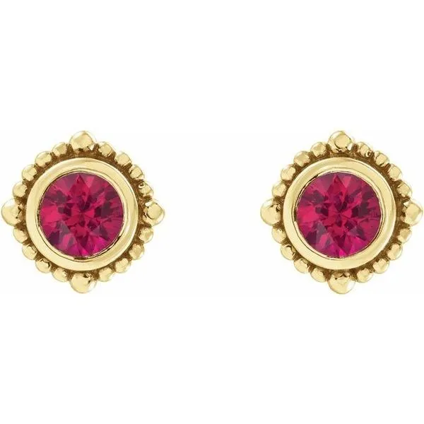 Beaded Halo-Style Stud Earrings Image 2 James & Williams Jewelers Berwyn, IL