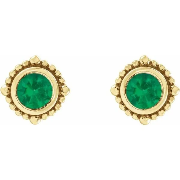 Beaded Halo-Style Stud Earrings Image 2 Diny's Jewelers Middleton, WI