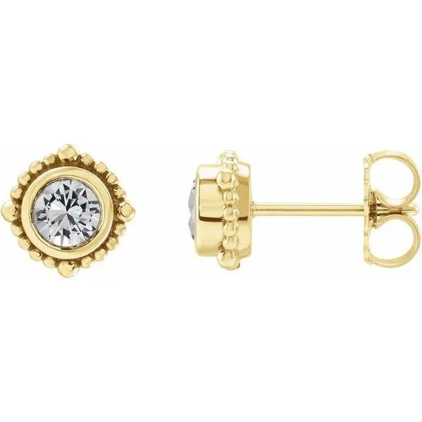 Beaded Halo-Style Stud Earrings Hopman Jewelers Elkhart, IN