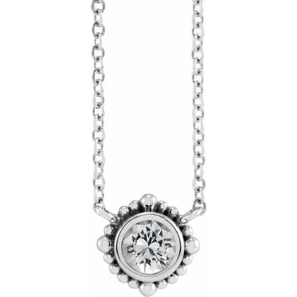 Beaded Bezel-Set Necklace CMS Fine Jewelers Wooster, OH