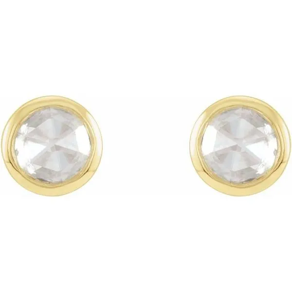 Round Bezel-Set Rose-Cut Stud Earrings Image 2 Cherry Street Jewelers Tulsa, OK