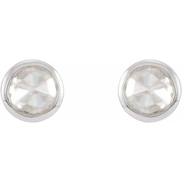 Round Bezel-Set Rose-Cut Stud Earrings Image 2 Comstock Jewelers Edmonds, WA