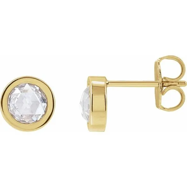 Round Bezel-Set Rose-Cut Stud Earrings Hopman Jewelers Elkhart, IN