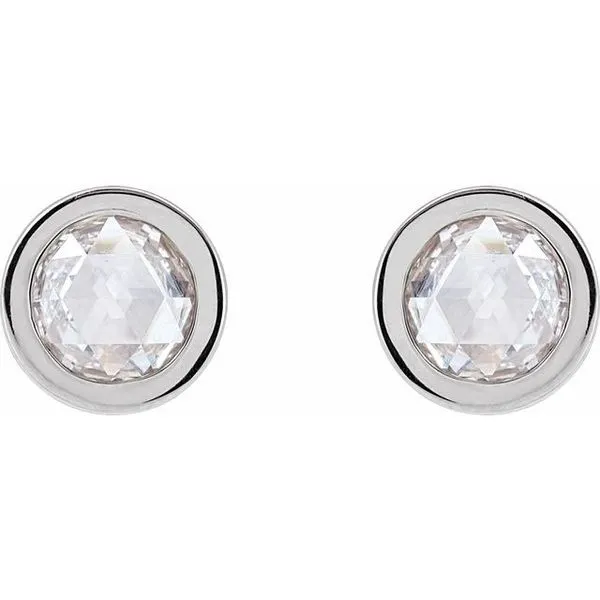 Round Bezel-Set Rose-Cut Stud Earrings Image 2 Cherry Street Jewelers Tulsa, OK