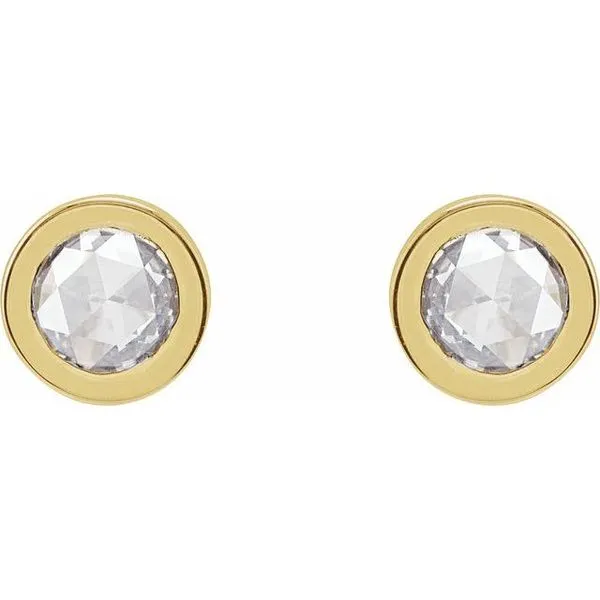 Round Bezel-Set Rose-Cut Stud Earrings Image 2 James & Williams Jewelers Berwyn, IL