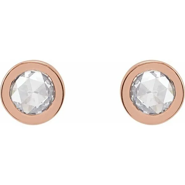 Round Bezel-Set Rose-Cut Stud Earrings Image 2 Cherry Street Jewelers Tulsa, OK