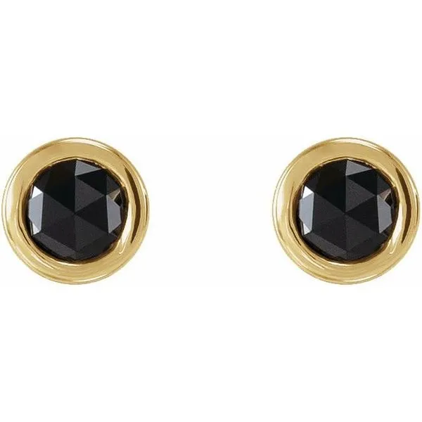 Round Bezel-Set Rose-Cut Stud Earrings Image 2 Boyd Jewelers Wesley Chapel, FL