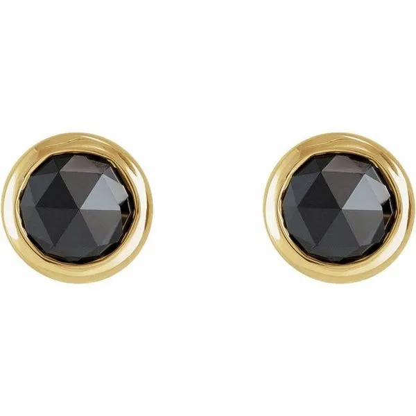 Round Bezel-Set Rose-Cut Stud Earrings Image 2 D'Errico Jewelry Scarsdale, NY