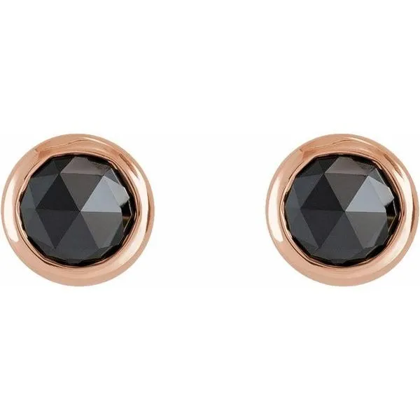 Round Bezel-Set Rose-Cut Stud Earrings Image 2 Cherry Street Jewelers Tulsa, OK