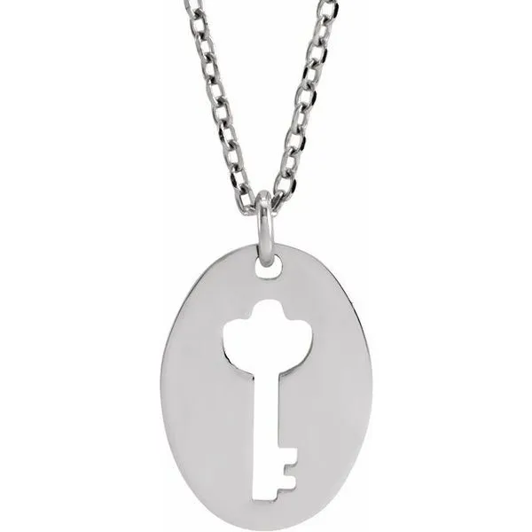 Pierced Key Silhouette Necklace Delfine's Jewelry Charleston, WV