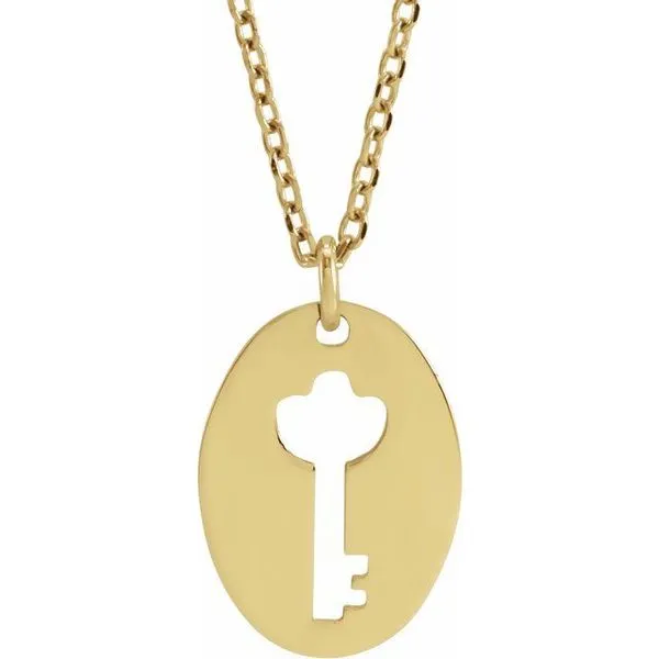 Pierced Key Silhouette Necklace Delfine's Jewelry Charleston, WV