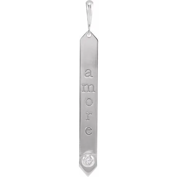 Engravable Bar Pendant Image 3 Hopman Jewelers Elkhart, IN