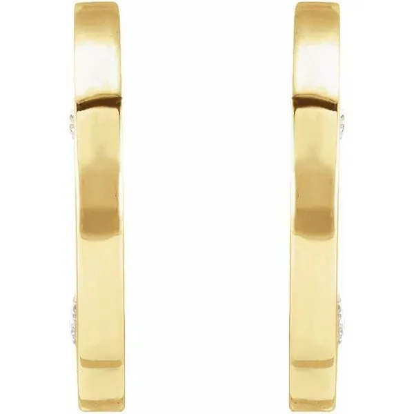 Flat Gypsy-Set Hoop Earrings Image 2 Cherry Street Jewelers Tulsa, OK