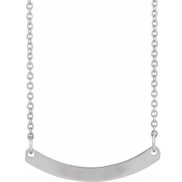 Engravable Curved Bar Necklace Hopman Jewelers Elkhart, IN