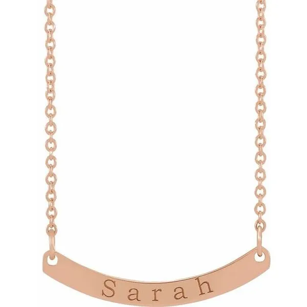 Engravable Curved Bar Necklace Image 3 James & Williams Jewelers Berwyn, IL