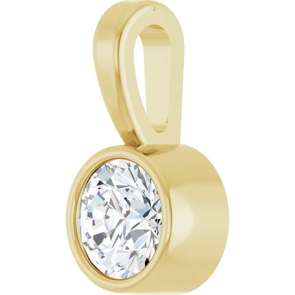 Bezel-Set Solitaire Pendant Image 2 Rasmussen Jewelers Spanish Fork, UT