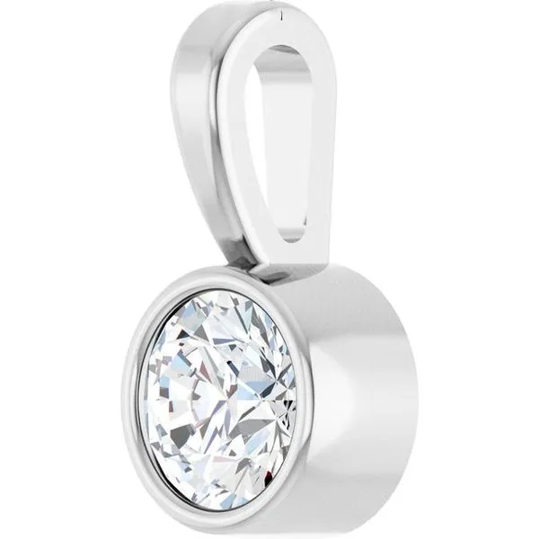 Bezel-Set Solitaire Pendant Image 2 Cherry Street Jewelers Tulsa, OK