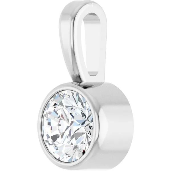 Bezel-Set Solitaire Pendant Image 2 Milan's Jewelry Inc Sarasota, FL