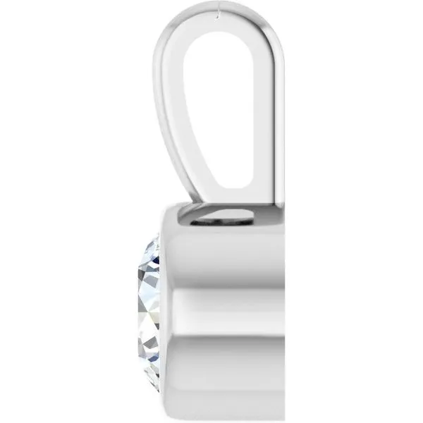 Bezel-Set Solitaire Pendant Image 3 Hopman Jewelers Elkhart, IN