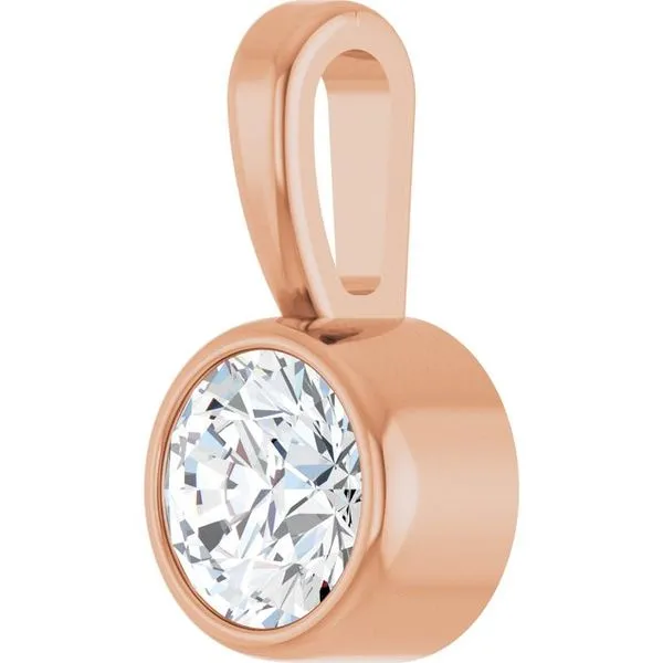 Bezel-Set Solitaire Pendant Image 2 Jerald Jewelers Latrobe, PA
