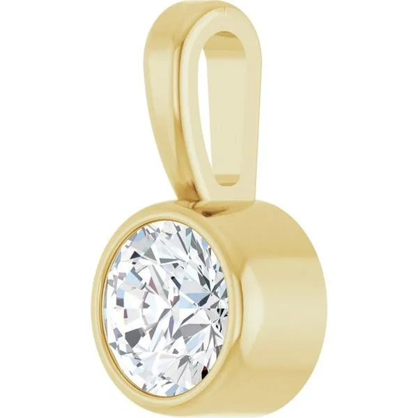 Bezel-Set Solitaire Pendant Image 2 Rasmussen Jewelers Spanish Fork, UT