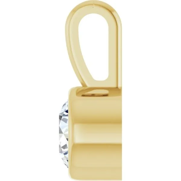 Bezel-Set Solitaire Pendant Image 3 Hopman Jewelers Elkhart, IN