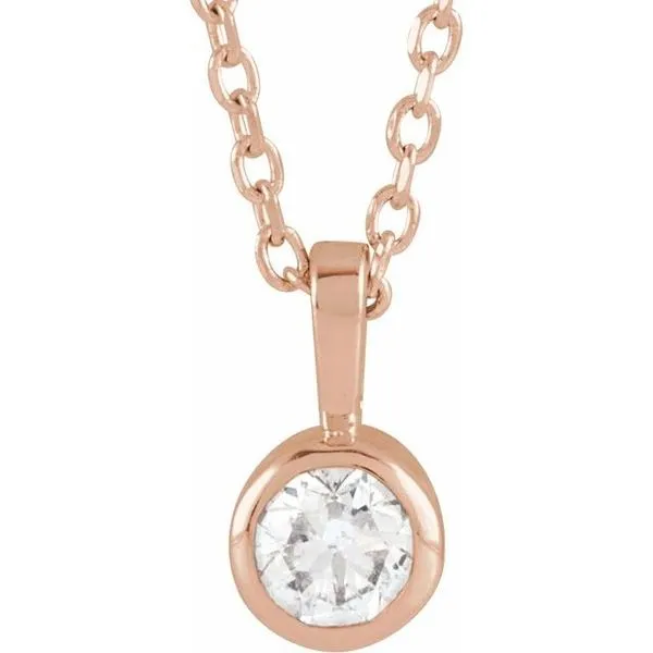 Bezel-Set Solitaire Necklace Image 2 Hopman Jewelers Elkhart, IN