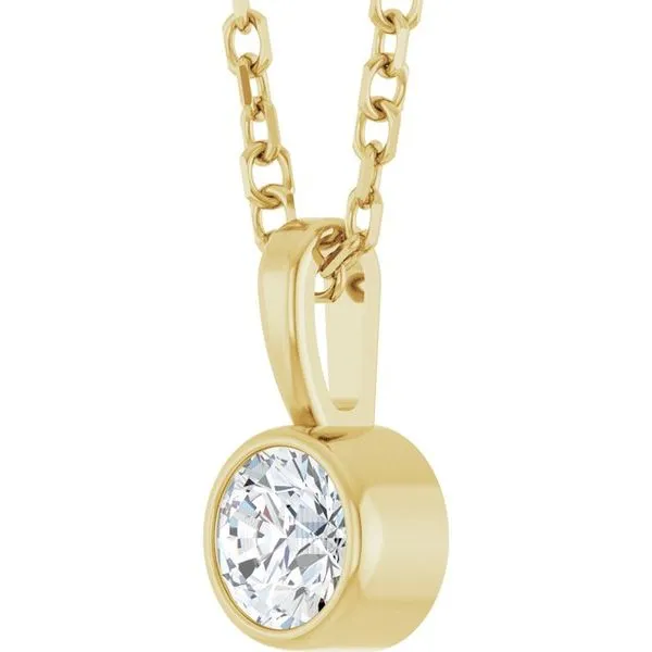 Bezel-Set Solitaire Necklace Image 2 James & Williams Jewelers Berwyn, IL