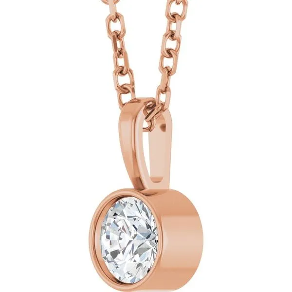 Bezel-Set Solitaire Necklace Image 2 James & Williams Jewelers Berwyn, IL