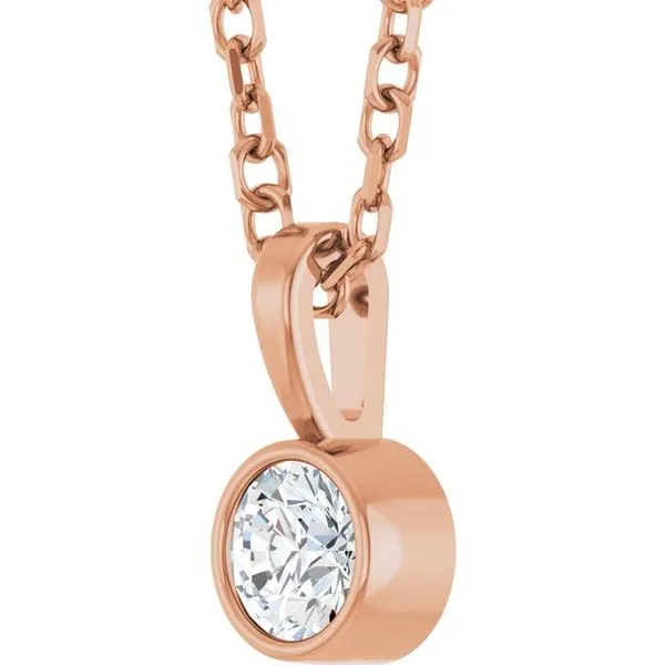 Bezel-Set Solitaire Necklace Image 2 Hopman Jewelers Elkhart, IN