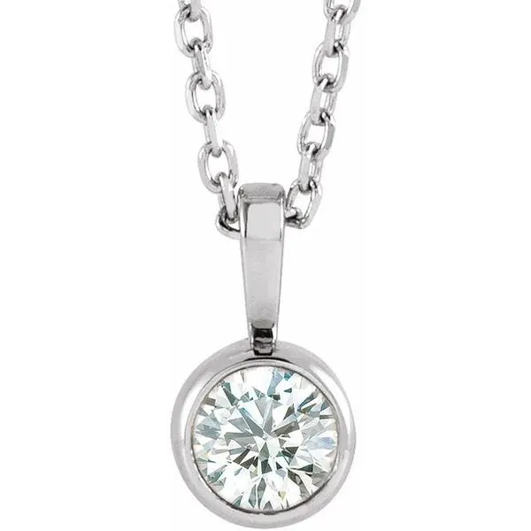 Bezel-Set Solitaire Necklace John E. Koller Jewelry Designs owasso, OK