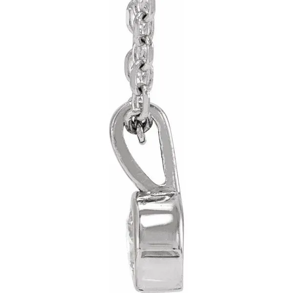 Bezel-Set Solitaire Necklace Image 2 Hopman Jewelers Elkhart, IN