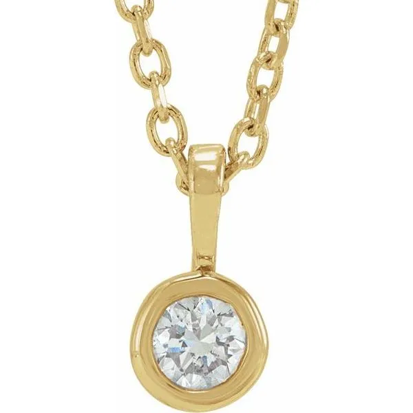 Bezel-Set Solitaire Necklace James & Williams Jewelers Berwyn, IL