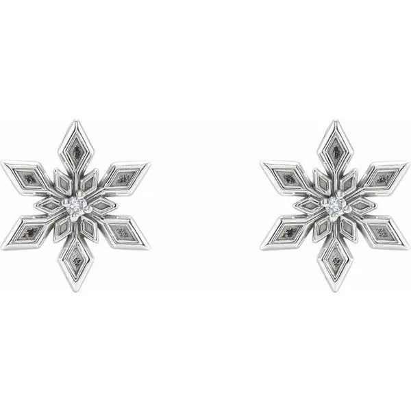 Snowflake Earrings Image 2 James & Williams Jewelers Berwyn, IL
