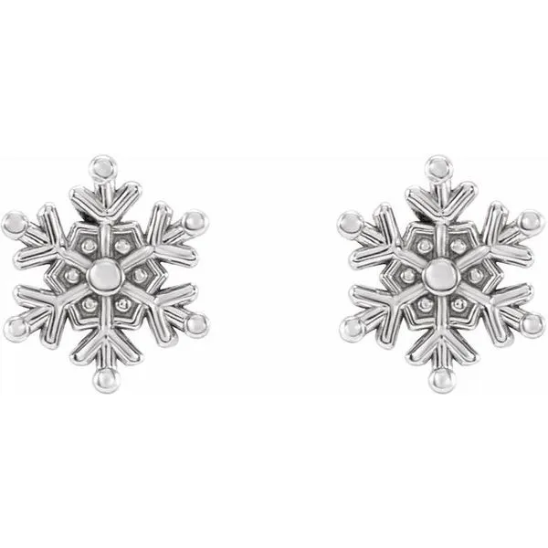 Petite Snowflake Earrings Image 2 James & Williams Jewelers Berwyn, IL